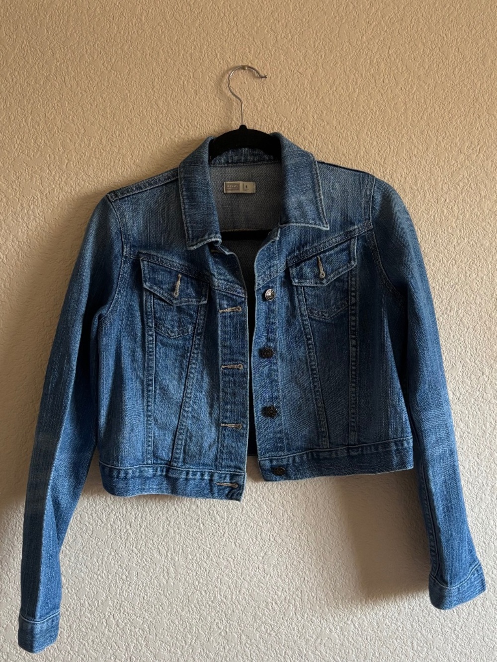Old Navy Women's Maternity Blue Denim Cropped Jean Jacket